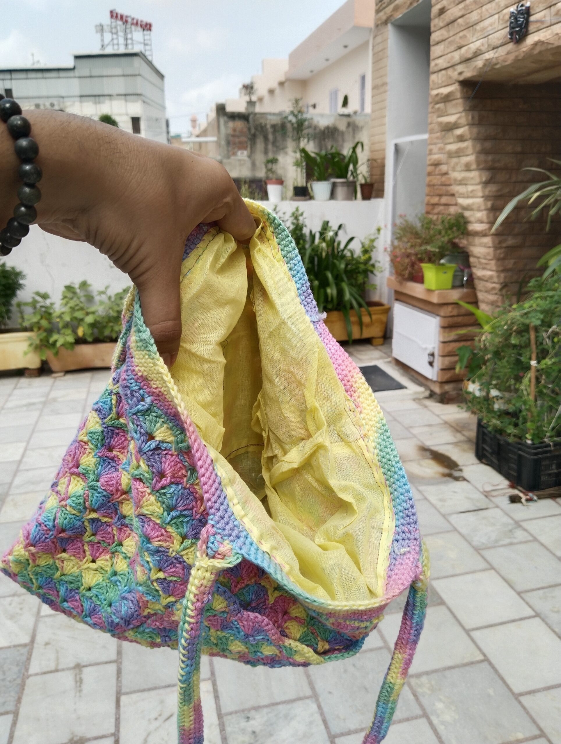 rainbow shell crochet tote rainbow shell crochet tote