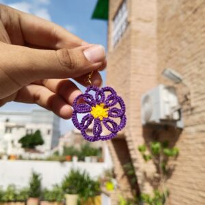 purple petal bloom earrings