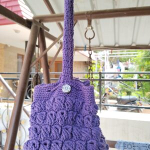 lavender bloom crochet sling bag
