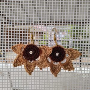 golden bloom crochet earrings