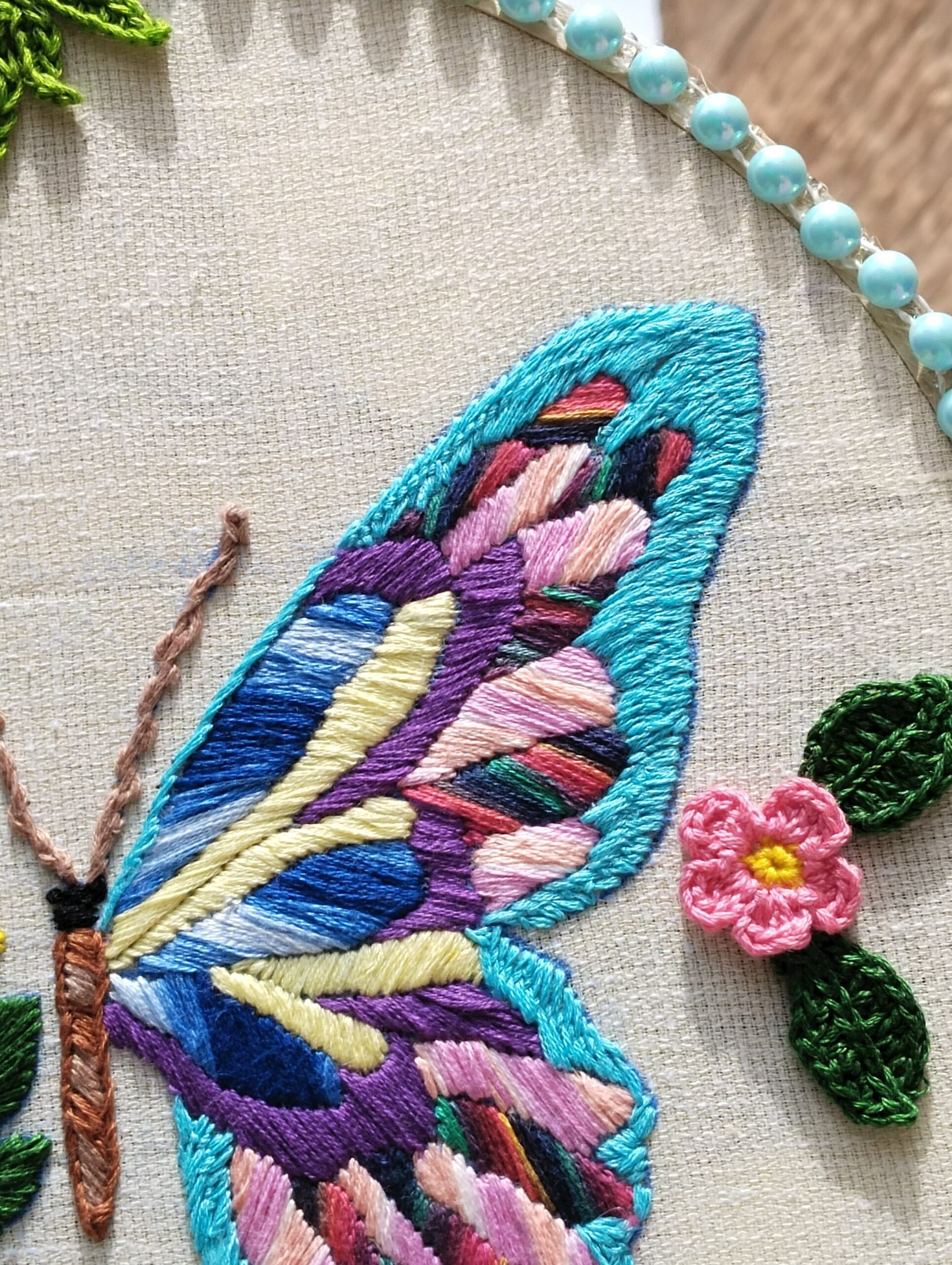 butterbloom harmony – hand embroidered wall art butterbloom harmony – hand embroidered wall art