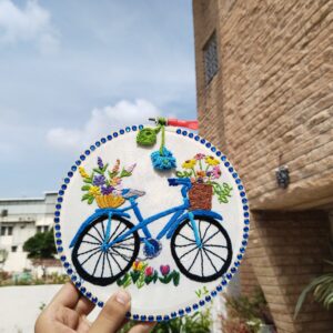 bloomcycle embroidered art