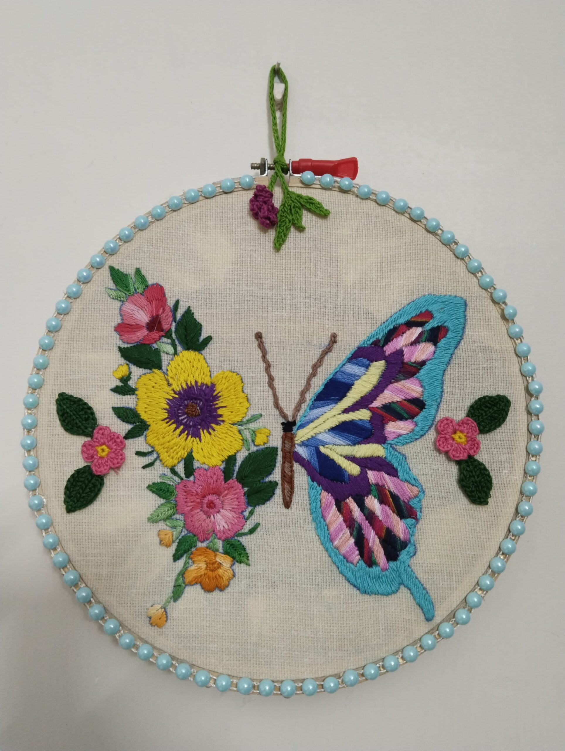 butterbloom harmony – hand embroidered wall art butterbloom harmony – hand embroidered wall art
