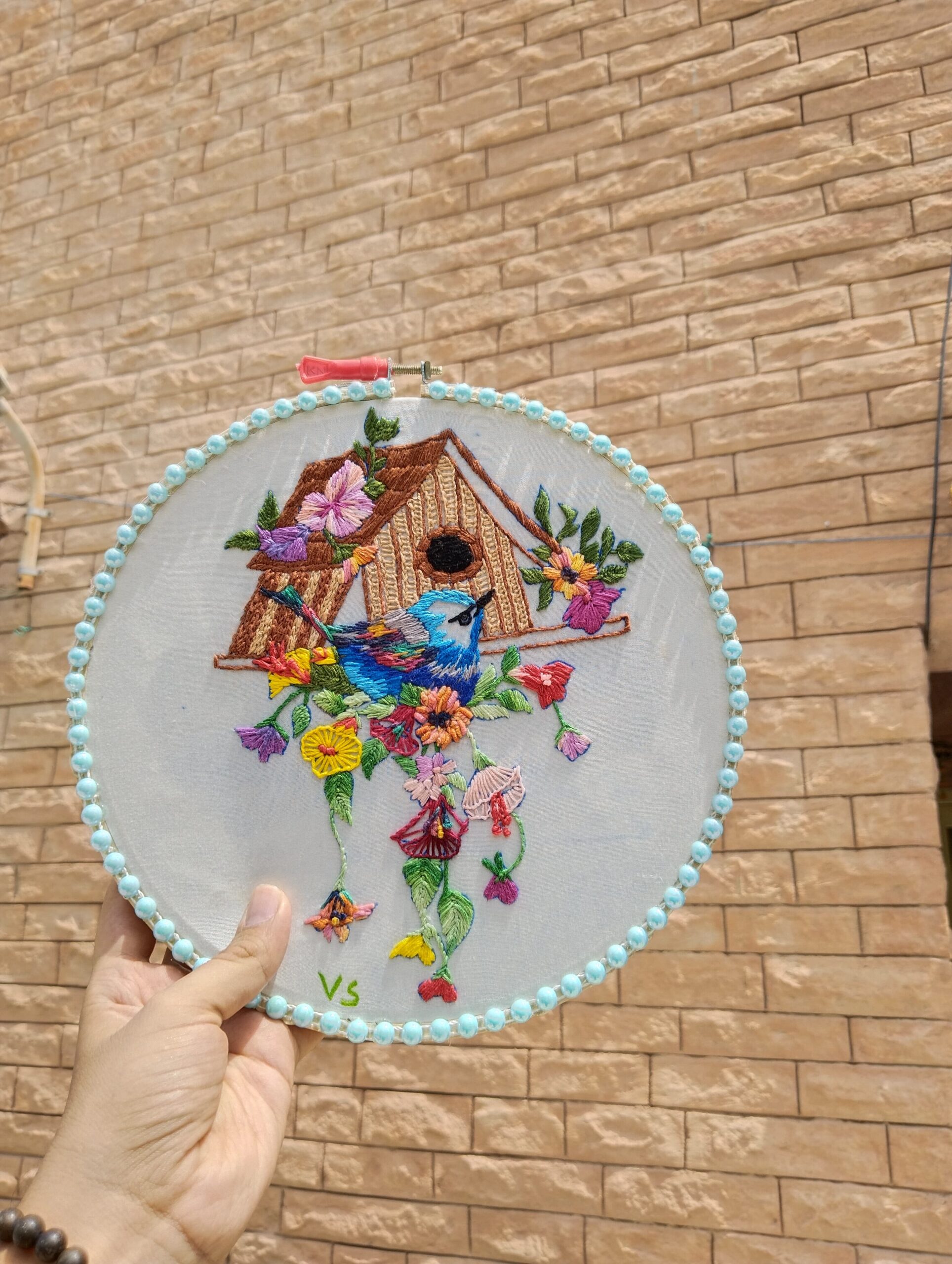 “chirp & charm” embroidered wall hoop “chirp & charm” embroidered wall hoop