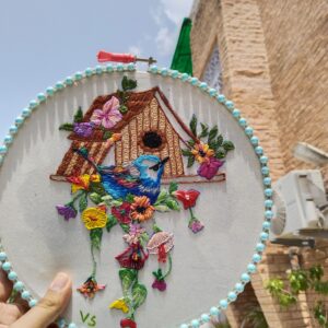 “chirp & charm” embroidered wall hoop