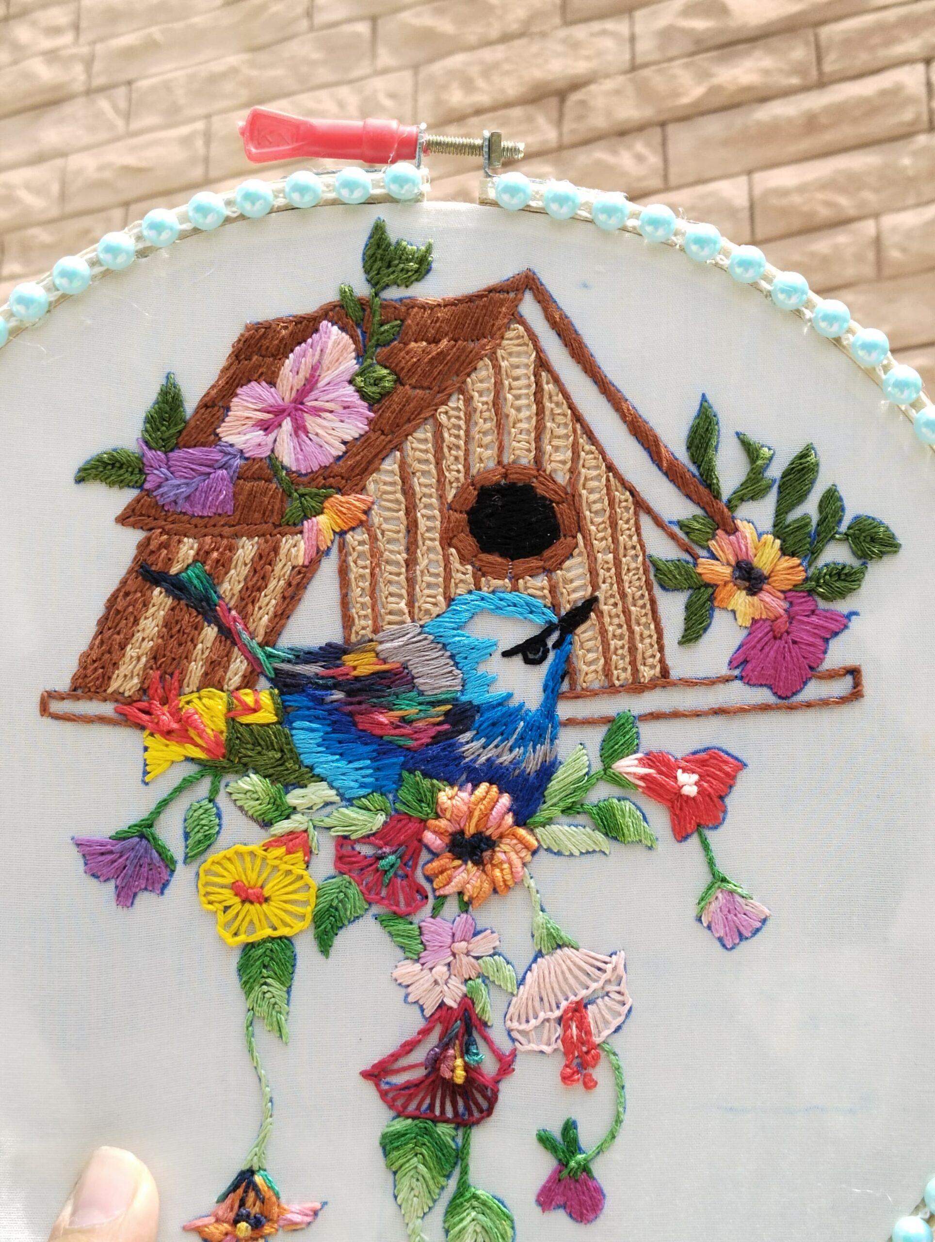 “chirp & charm” embroidered wall hoop “chirp & charm” embroidered wall hoop