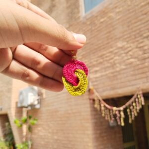 red green swirl earrings