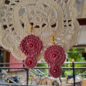 double circle ruby earrings
