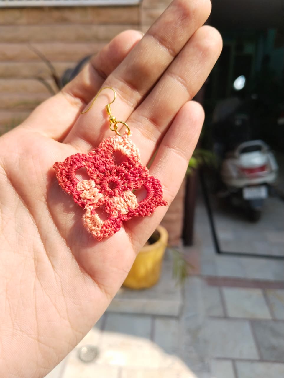 sunset bloom crochet earrings sunset bloom crochet earrings
