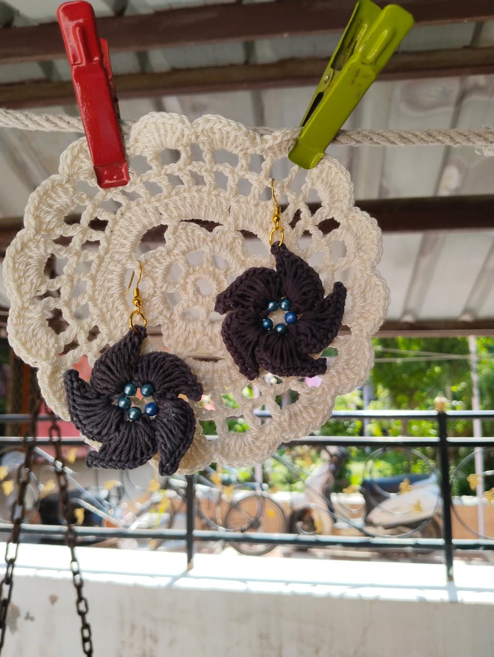 midnight swirl crochet earrings midnight swirl crochet earrings