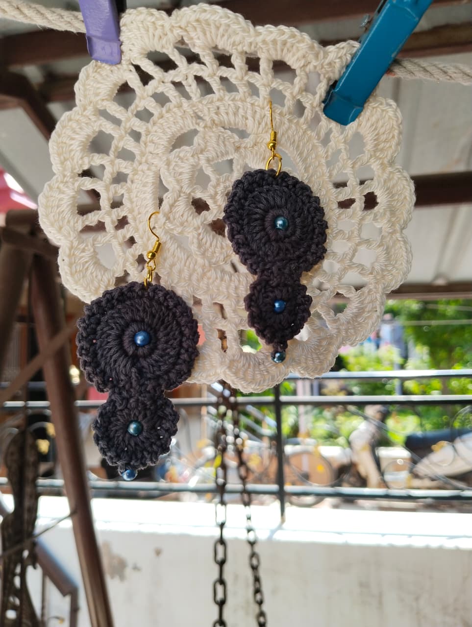 midnight pearl crochet earrings midnight pearl crochet earrings